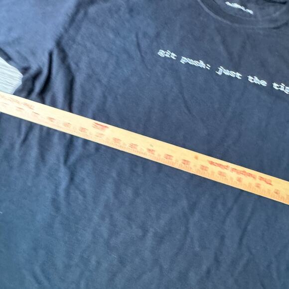 Funny Computer Coding Shirt GIT PUSH Geek Threads Mens L Black Tee Crewneck - Picture 6 of 7